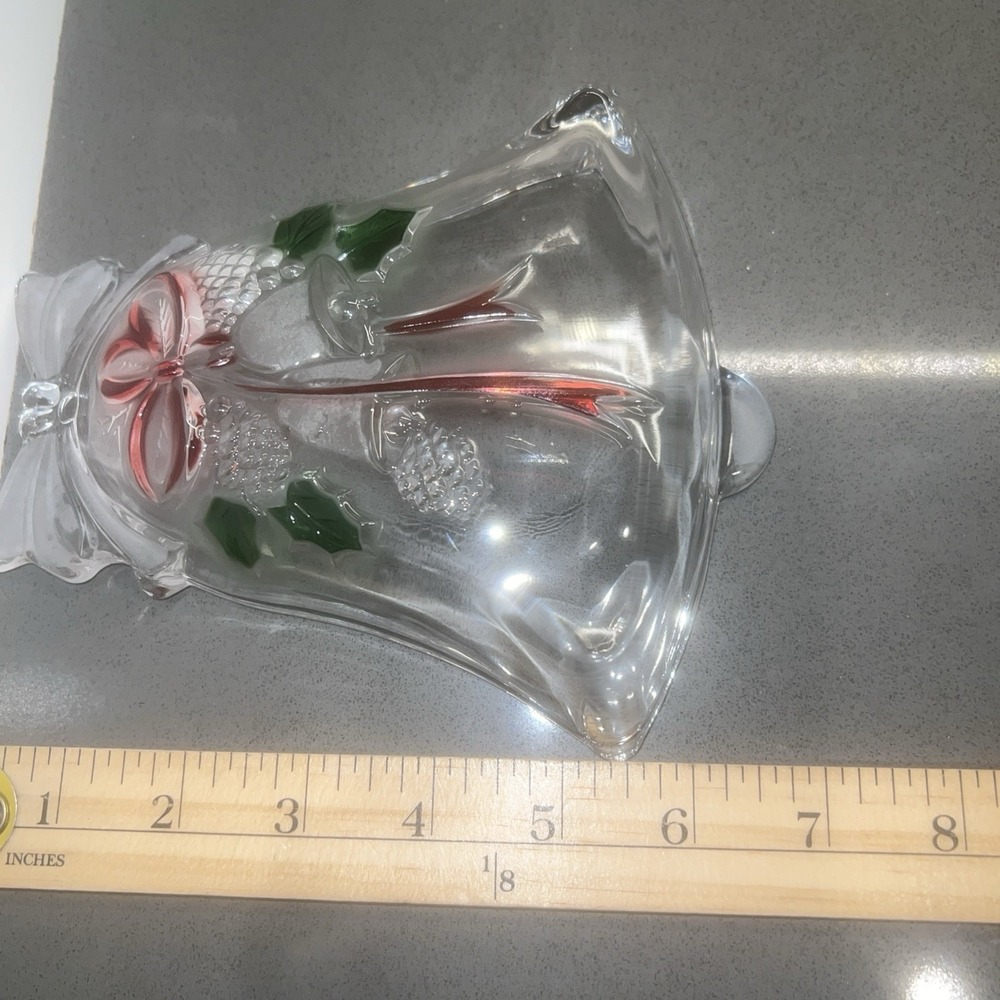 Celebrations by Mikasa Holiday Bells Clear Glass Bell Candy Dish - Picture 5 of 6